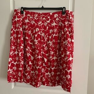 Talbots Red & White print skirt